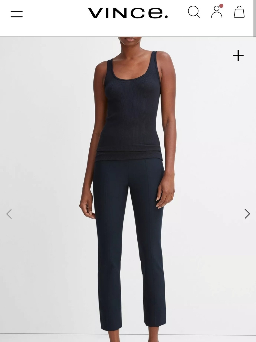 Vince Navy Blue Cropped Tailored Stretch Pants 1X